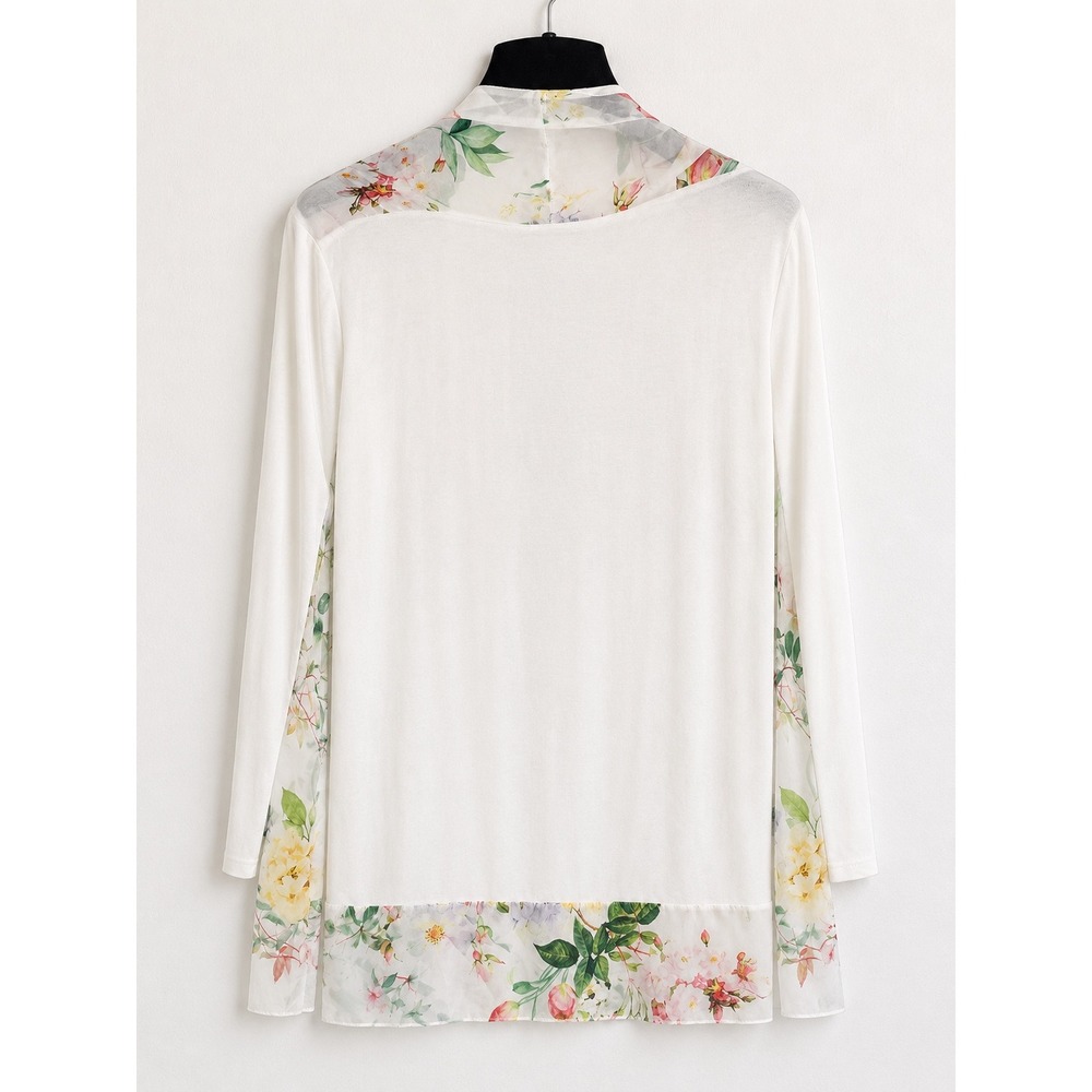 Made in Italy Floral Sheer Watercolor Kimono Cardigan Romantic Boho Layering Top - Picture 3 of 6
